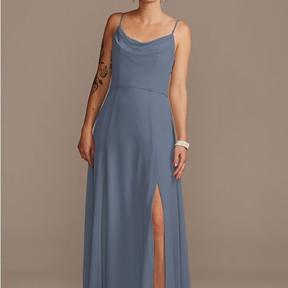 David's Bridal Dresses Bridesmaid Dress Steel Blue Poshmark